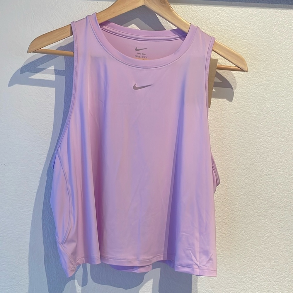 🆕 Nike One Dri-Fit Tank Top, Crop, Lilac Size XL - Picture 4 of 12